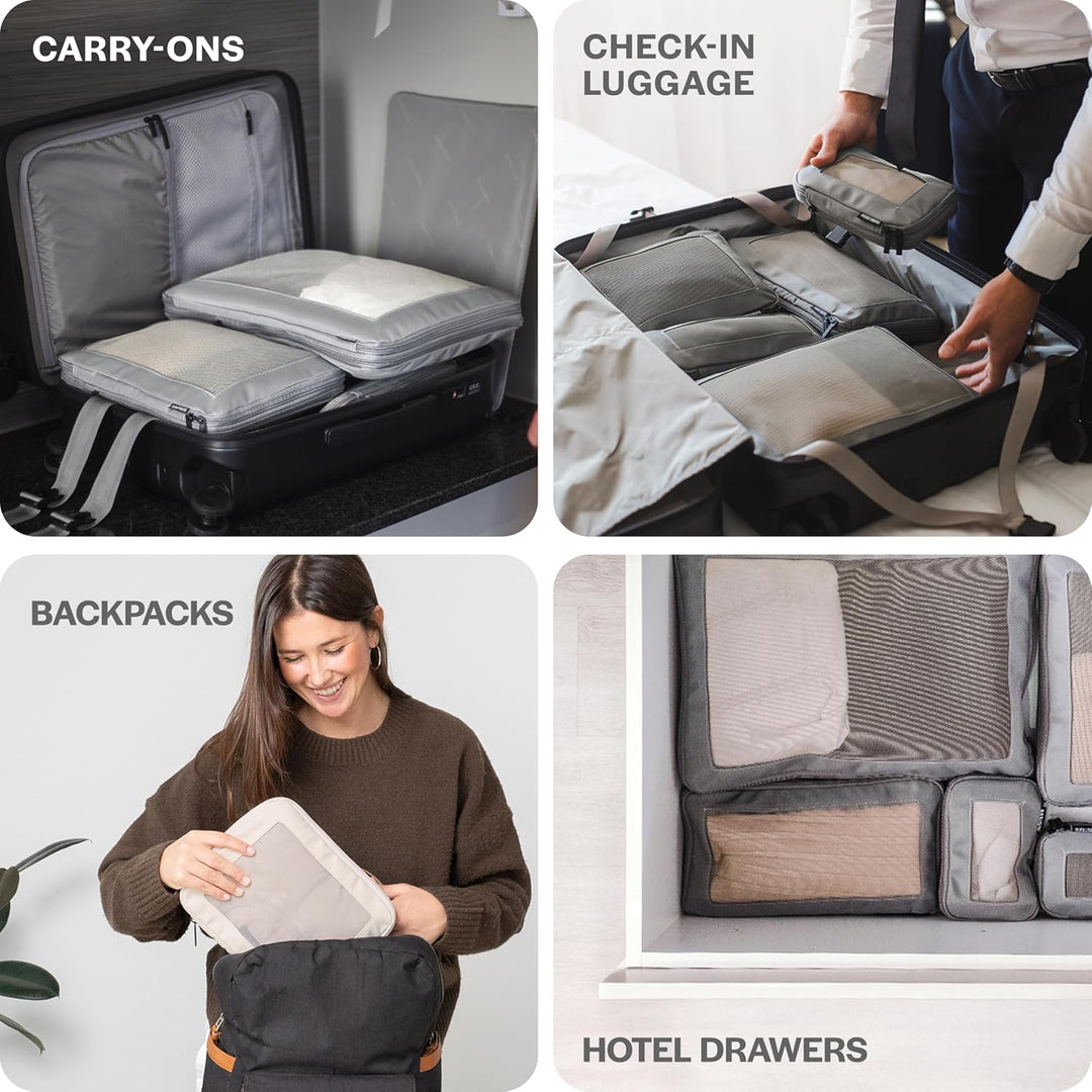 Aerotrunk Kompressions-Verpackungswürfel für Koffer – Doppelreissverschluss, Kompressionsgepäck-Orga