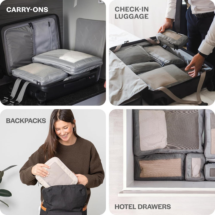 Aerotrunk Kompressions-Verpackungswürfel für Koffer – Doppelreissverschluss, Kompressionsgepäck-Orga