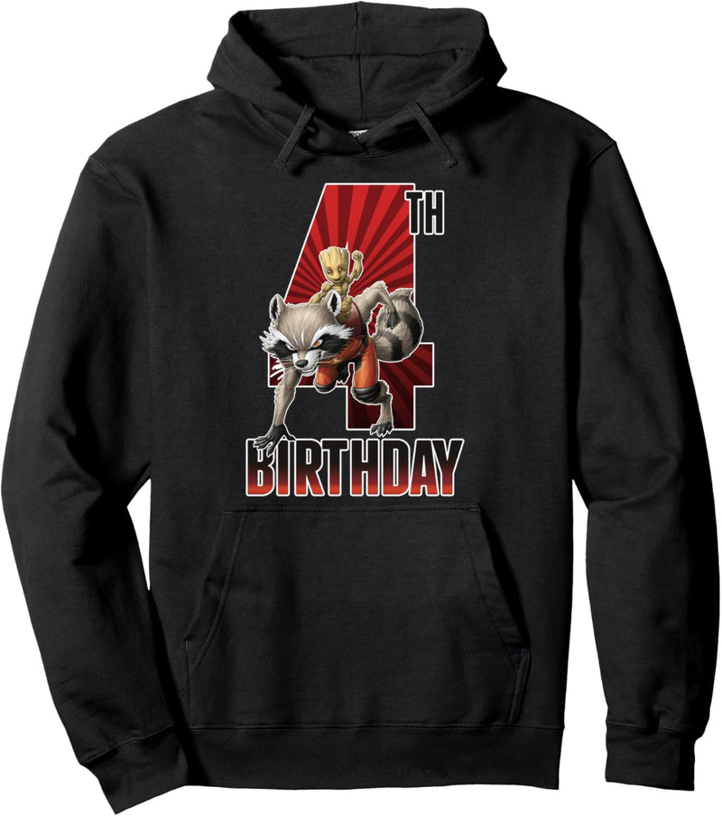 Marvel Guardians Of The Galaxy Rocket & Groot 4th Birthday Pullover Hoodie