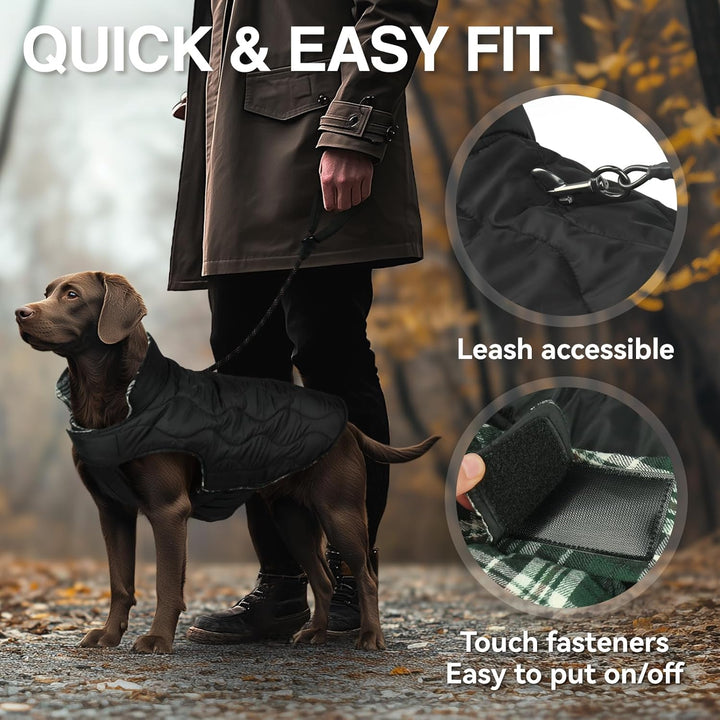 VIVAGLORY Softjoy Hundemantel, Wintermantel mit Bauchschutz, Hundejacke für Winter & Weihnachten, Wa