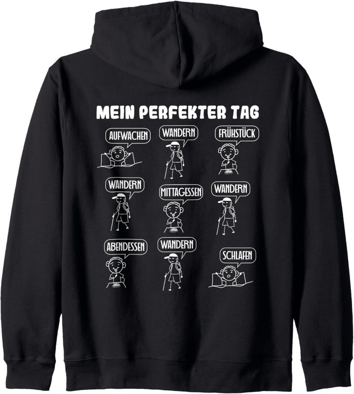 Mein perfekter Tag Wandern Bergsteigen Natur Kapuzenjacke