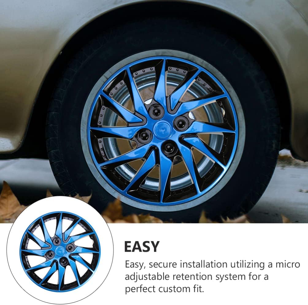 Auto Radkappen 14 Zoll Radzierblenden 2 Stücke Blau Schwarz Universal Auto Refit Zubehör für Fast Al