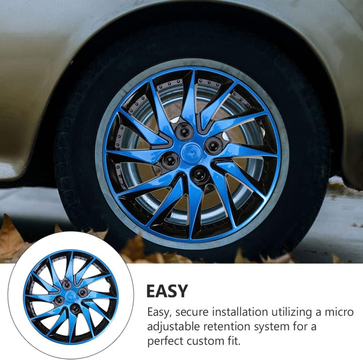 Auto Radkappen 14 Zoll Radzierblenden 2 Stücke Blau Schwarz Universal Auto Refit Zubehör für Fast Al