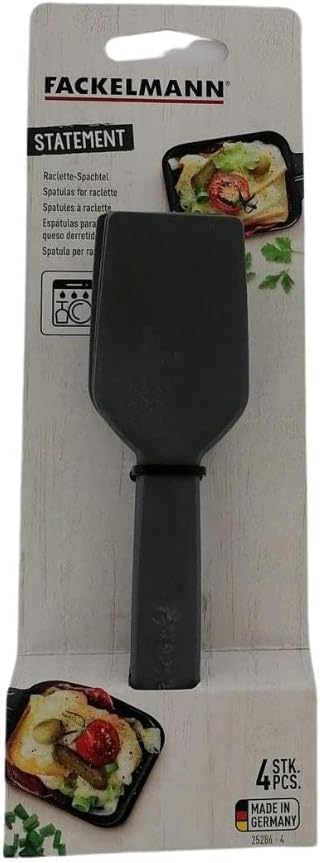 Fackelmann 25286 4 Stück Raclette-Spatel Käsewender Mini Kunststoffspatel Schaber Pfannenwender Pfan