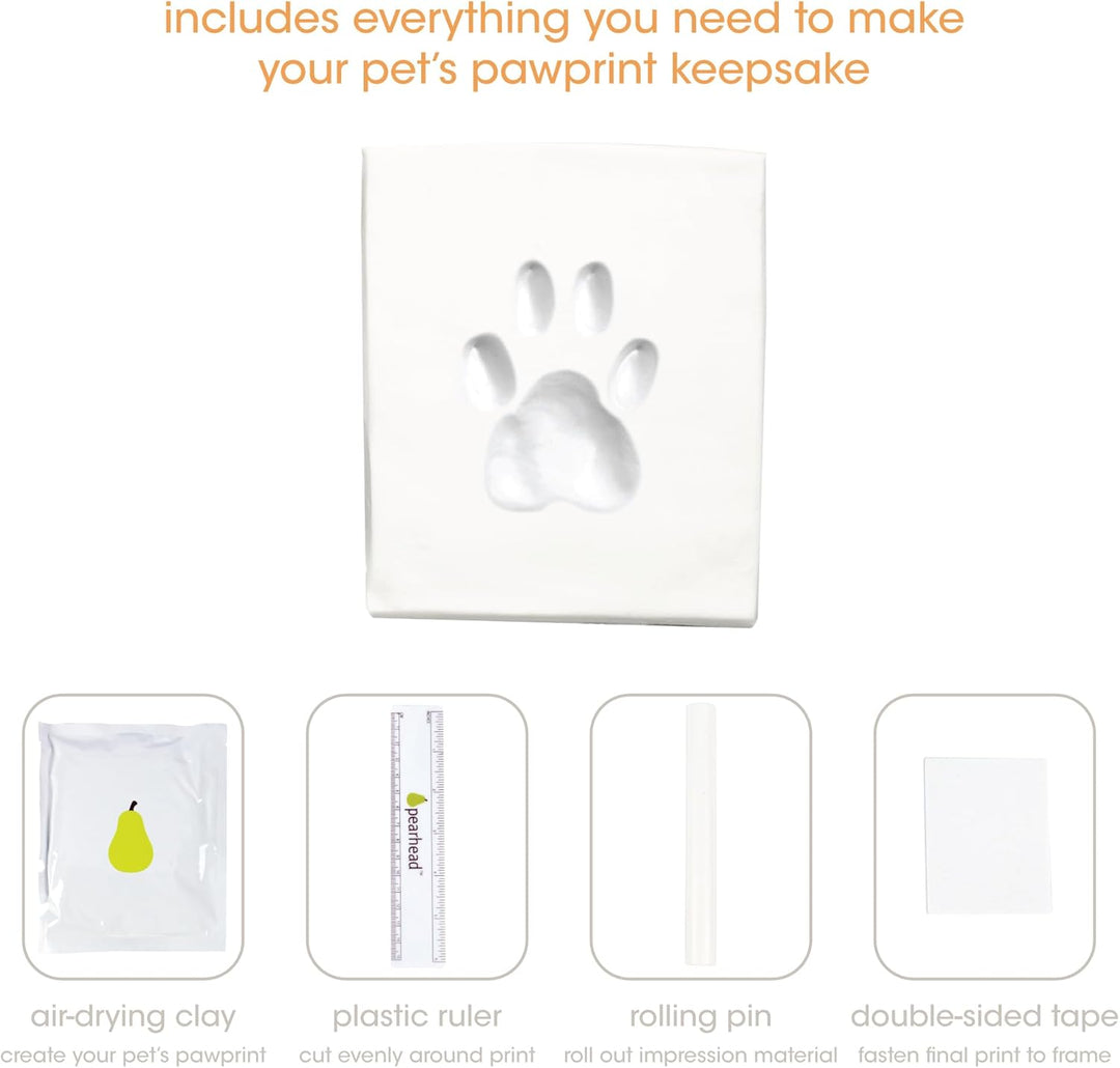 Pearhead Pet Pawprints Desk Picture Frame and Imprint Kit, No Mess Pet Paw Print Frame, Keepsake Mem