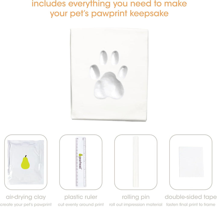Pearhead Pet Pawprints Desk Picture Frame and Imprint Kit, No Mess Pet Paw Print Frame, Keepsake Mem