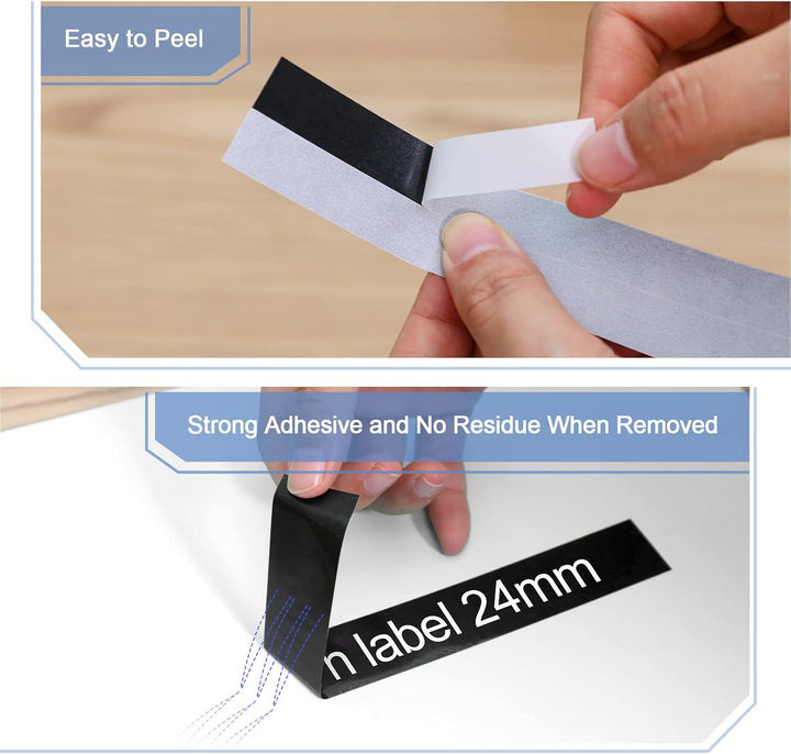 3x MarkField Kompatibel Schriftband TZ 24mm TZe355 Weiss auf Schwarz für Brother P-Touch Beschriftun