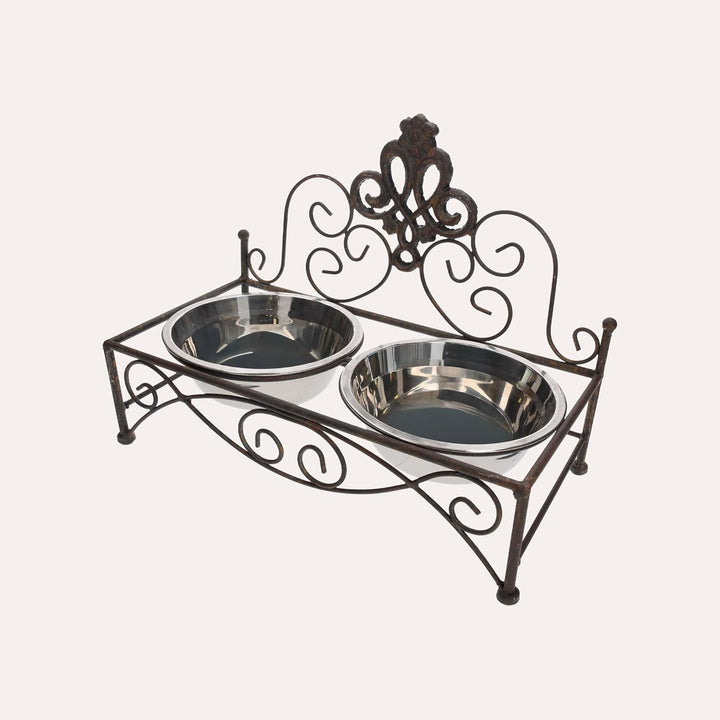 Keyhomestore Kleine und mittelgrosse Hunde Schale mit Ständer für Zwei Personen H27x35x18 cm