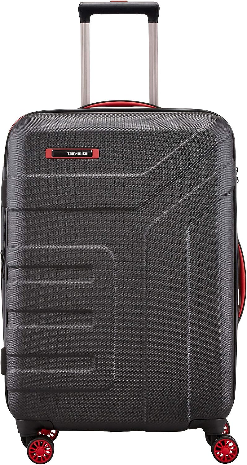 Travelite Koffer Vector Grösse M, 70 cm, 79-91 Liter, mittelgross Schwarz 70 cm (Trolley M), Schwarz