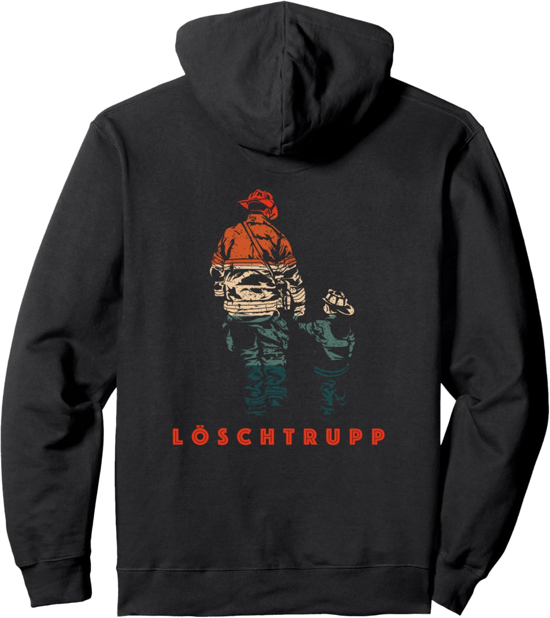 Löschtrupp Feuerwehrmann Team Vater & Sohn Retro Feuerwehr Pullover Hoodie