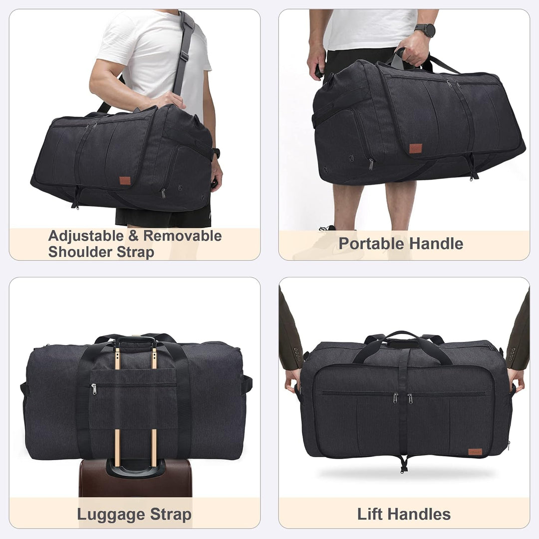 Urtala Faltbare Reisetasche für Herren &amp; Damen, 80L Gross Weekender Übernachtungstasche mit Schuhfac