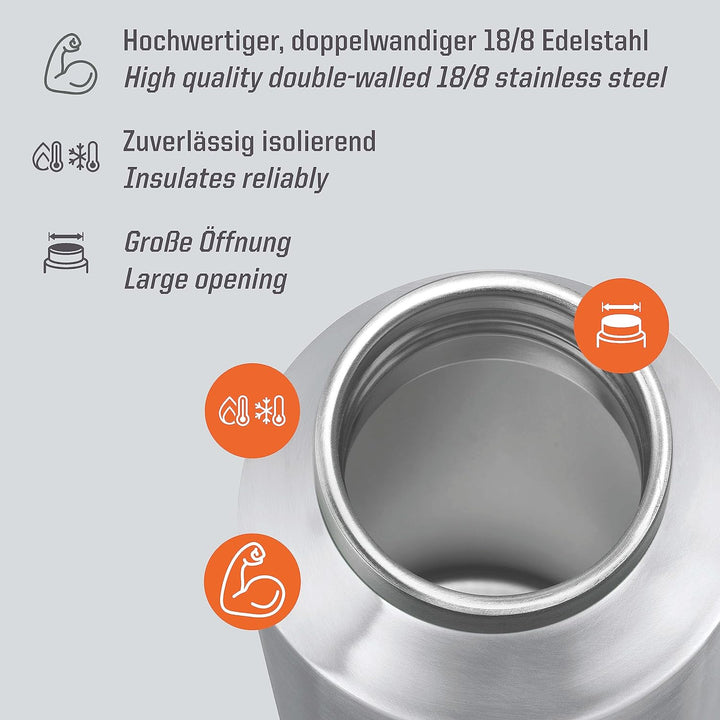Esbit Isolierflasche Sculptor - Edelstahl Trinkflasche 750 ml - für warme und kalte Getränke 750ml O