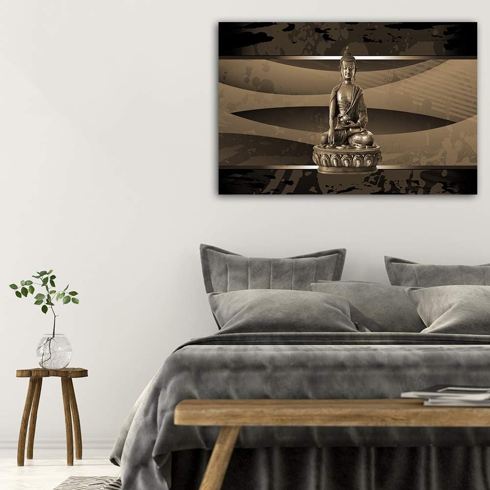 Wanddeko XXL Buddha Leinwandbild 5 Teilig Abstraktion Figur Spa Zen braun 100x70 cm Leinwandbild 100