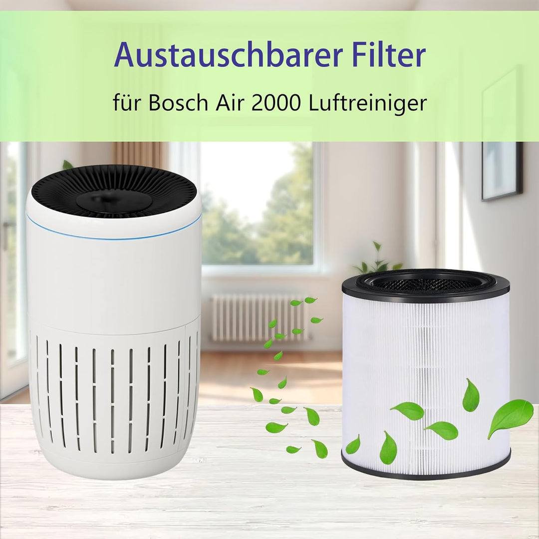 Air2000 Ersatzfilter für Bosch Air 2000 &2000i Luftreiniger, 3-in-1 HEPA-Filter Aktivkohlefilter und