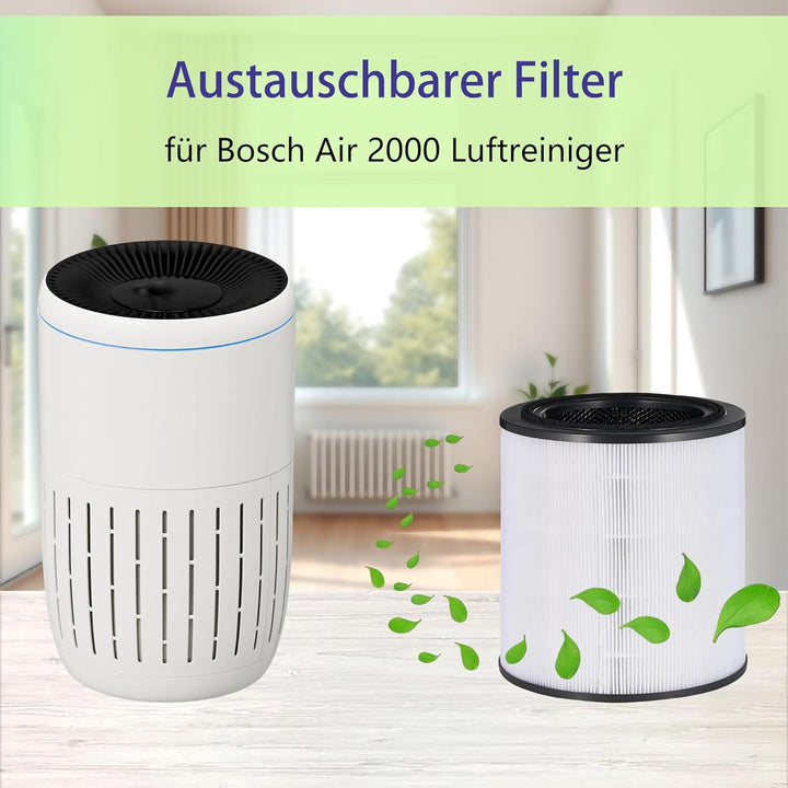 Air2000 Ersatzfilter für Bosch Air 2000 &2000i Luftreiniger, 3-in-1 HEPA-Filter Aktivkohlefilter und