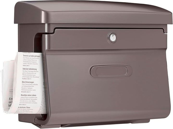 Burg-WÄCHTER Briefkasten mit Zeitungsfach ohne Namensschild, Kunststoff, Einwurf-Format DIN C4, 2 Sc