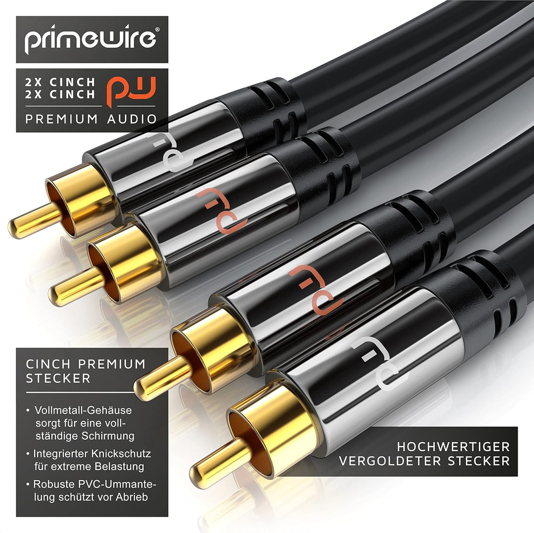 Audiokabel 2 x RCA Cinch auf 2 x RCA Cinch, aus Spanien 2m, 2m