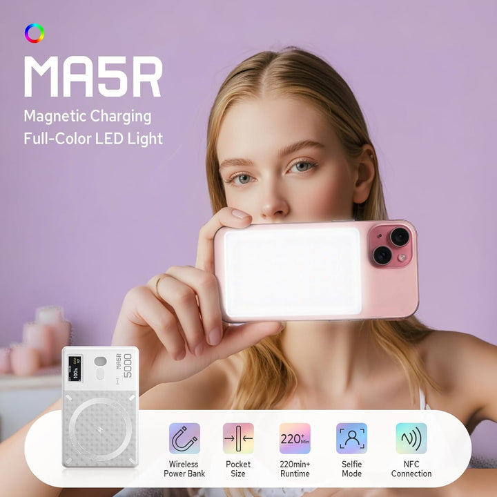 Godox MA5R magnetisches RGB-Videolicht mit 14-FX-Lichteffekten, magnetisches Telefonlicht, dimmbar 1