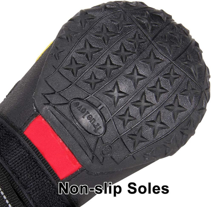 MOKCCI Truelove Pfotenschutz Hundestiefel,Wasserdicht Hundeschuhe mit Reflektierenden Riemen für Kle