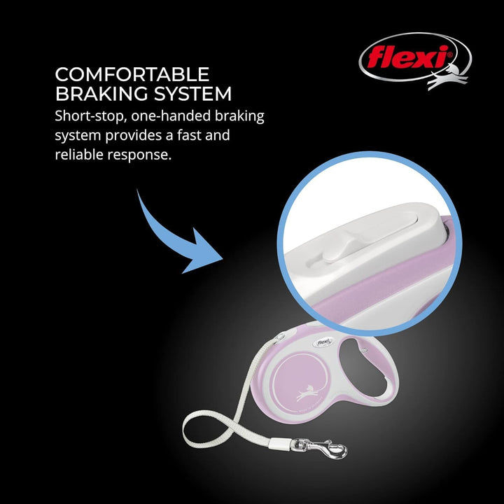 FLEXI® New Comfort einziehbare Hundeleine (Band), ergonomisch, robust und verhedderungsfrei, für Hun