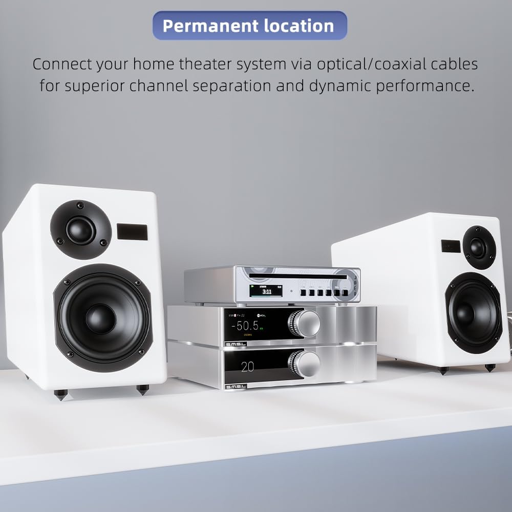 SMSL PL100PRO CD-Player,Cinch-/optischer-/koaxialer-/symmetrischer XLR-Anschluss sowie 3,5/4,4-mm-Ko