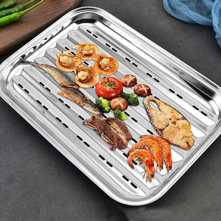 2 Stück BBQ Grillschalen Aus Edelstahl Grillschale Grillschale Edelstahl Grillkorb Wiederverwendbare