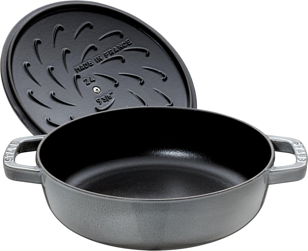 STAUB Gusseisen Bräter, Chistera Tropfenstruktur im Deckel, Rund 28 cm, 3,7 L, Für alle Herdarten ge