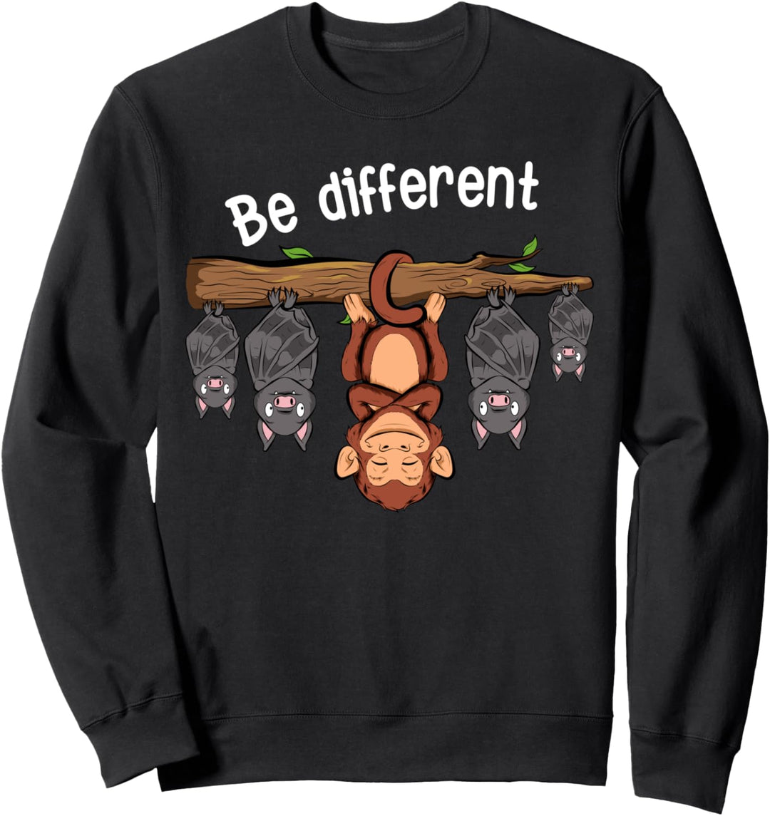Be different Affe und Fledermäuse Sweatshirt
