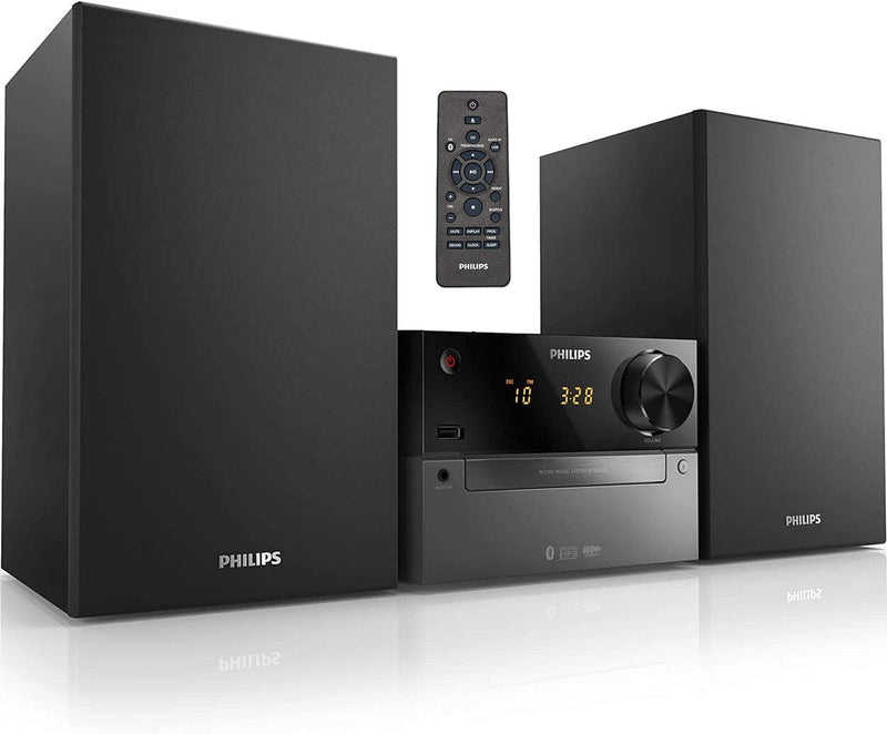 Philips M4505/12 Mini Stereoanlage mit Bluetooth (DAB+/UKW Radio, USB, CD, MP3-CD, 60 W, Audio-Einga