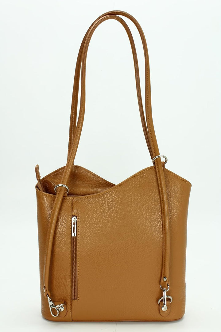 Belli italienische Ledertasche Backpack Classic 2in1 Damen Rucksack Leder Handtasche made in italy S