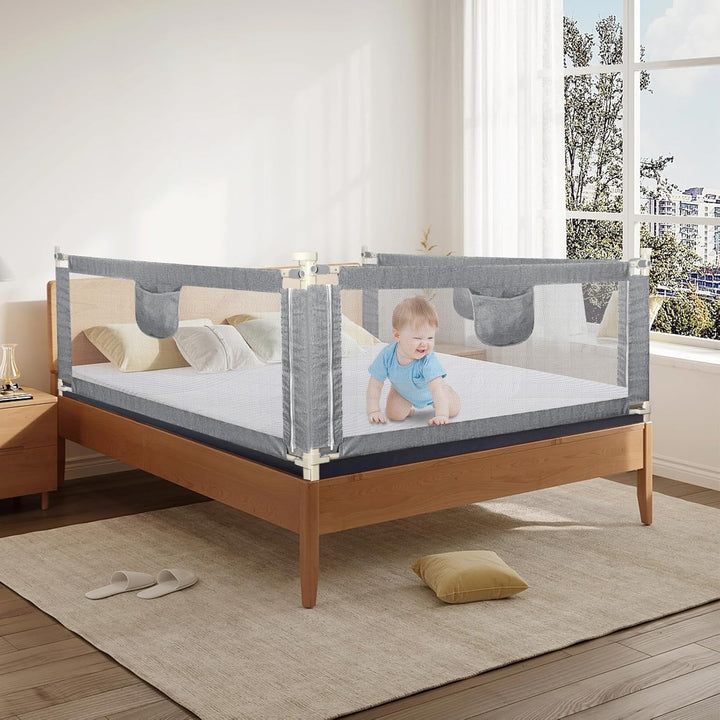 HUOLE Rausfallschutz Bett, Bettgitter Rausfallschutz, Kinderbettgitter Höhenverstellbar, Bettschutzg