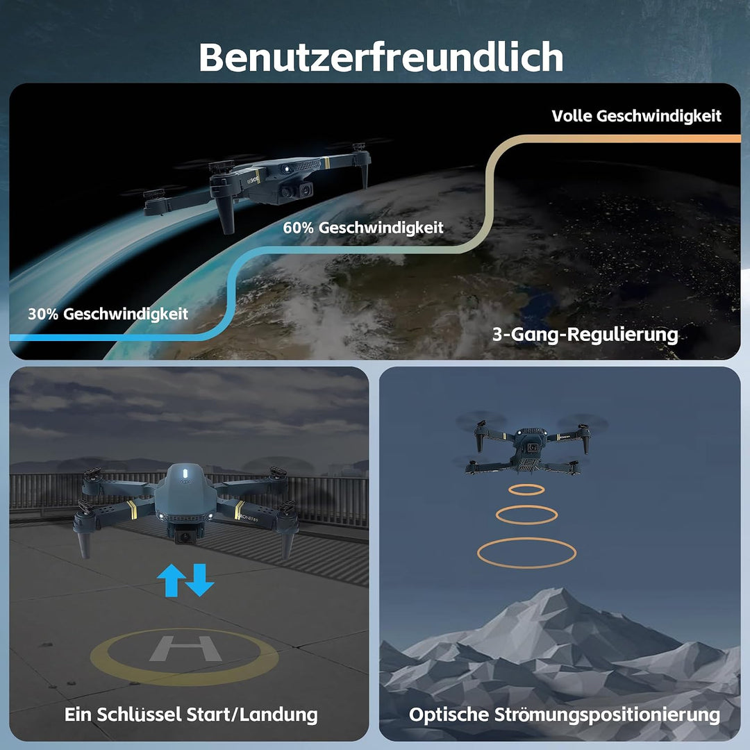 800 Meter Reichweite Drohne mit Kamera 4K – 84 Minuten Flugzeit, WiFi FPV faltbare Quadrocopter, bür