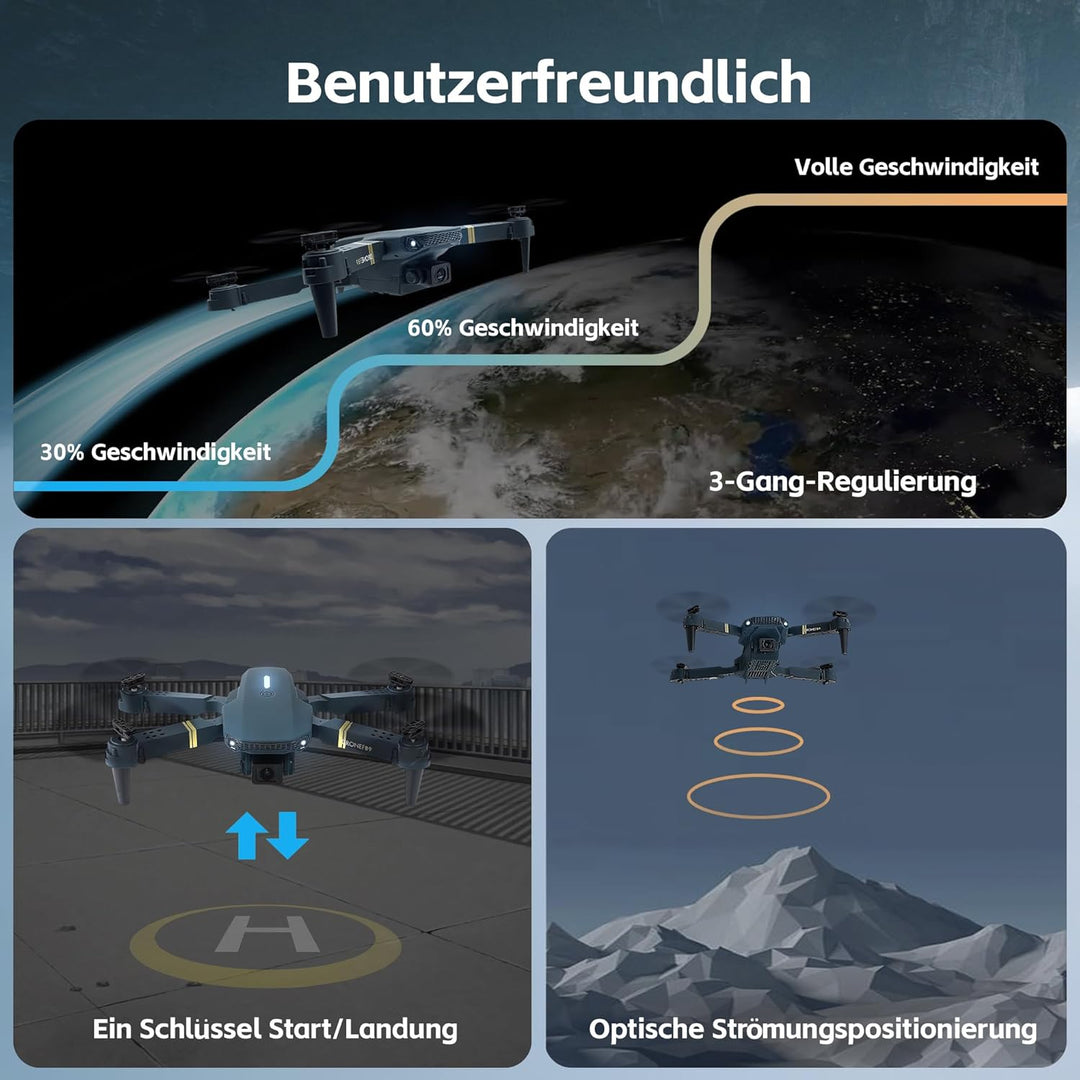 800 Meter Reichweite Drohne mit Kamera 4K – 84 Minuten Flugzeit, WiFi FPV faltbare Quadrocopter, bür
