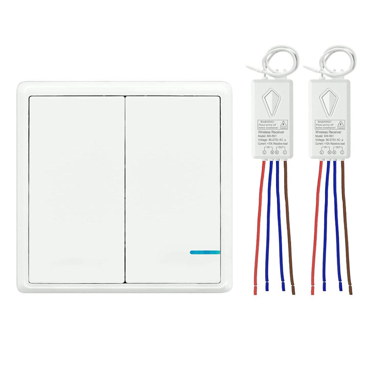 Lichtschalter Set, Thinkbee Funkschalter mit Empfänger Wasserdichter Wireless Lichtschalter Fernbedi