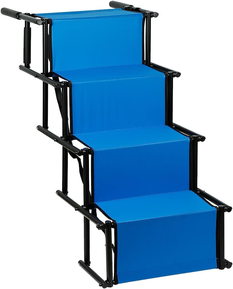Premium Hundetreppe - Hund-Einstiegshilfe gelenkschonend | Hunderampe klappbar Klapprampe für grosse
