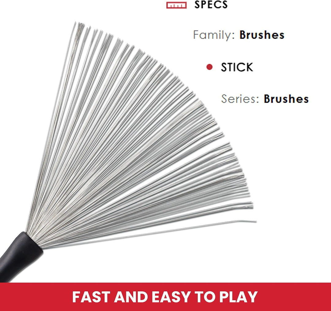 Vic Firth Signature Series Wire Brush - Steve Gadd - Retractable - Black Handle Wire Brush Single, W