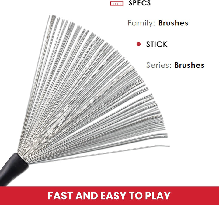 Vic Firth Signature Series Wire Brush - Steve Gadd - Retractable - Black Handle Wire Brush Single, W