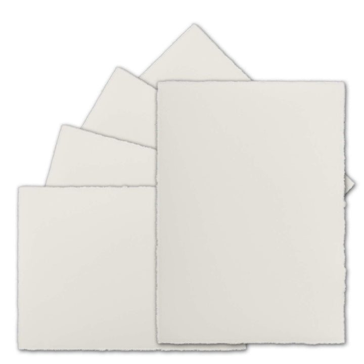 100 Stück DIN A5 Vintage Karten, Büttenpapier, 148 x 210 mm, Natur-Weiss halbmatt - ohne Falz - Vell