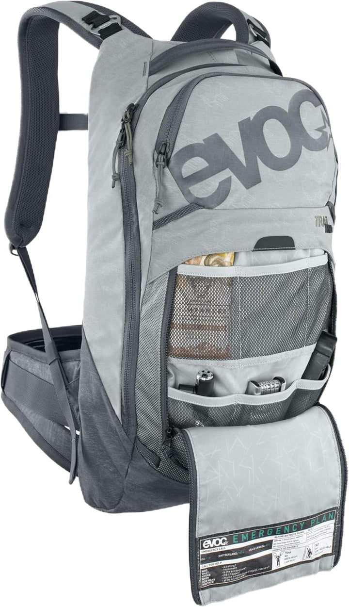 EVOC TRAIL PRO 10l Rucksack für Trailriding & Renneinsätze, Backpack, Steingrau/Carbon Grau