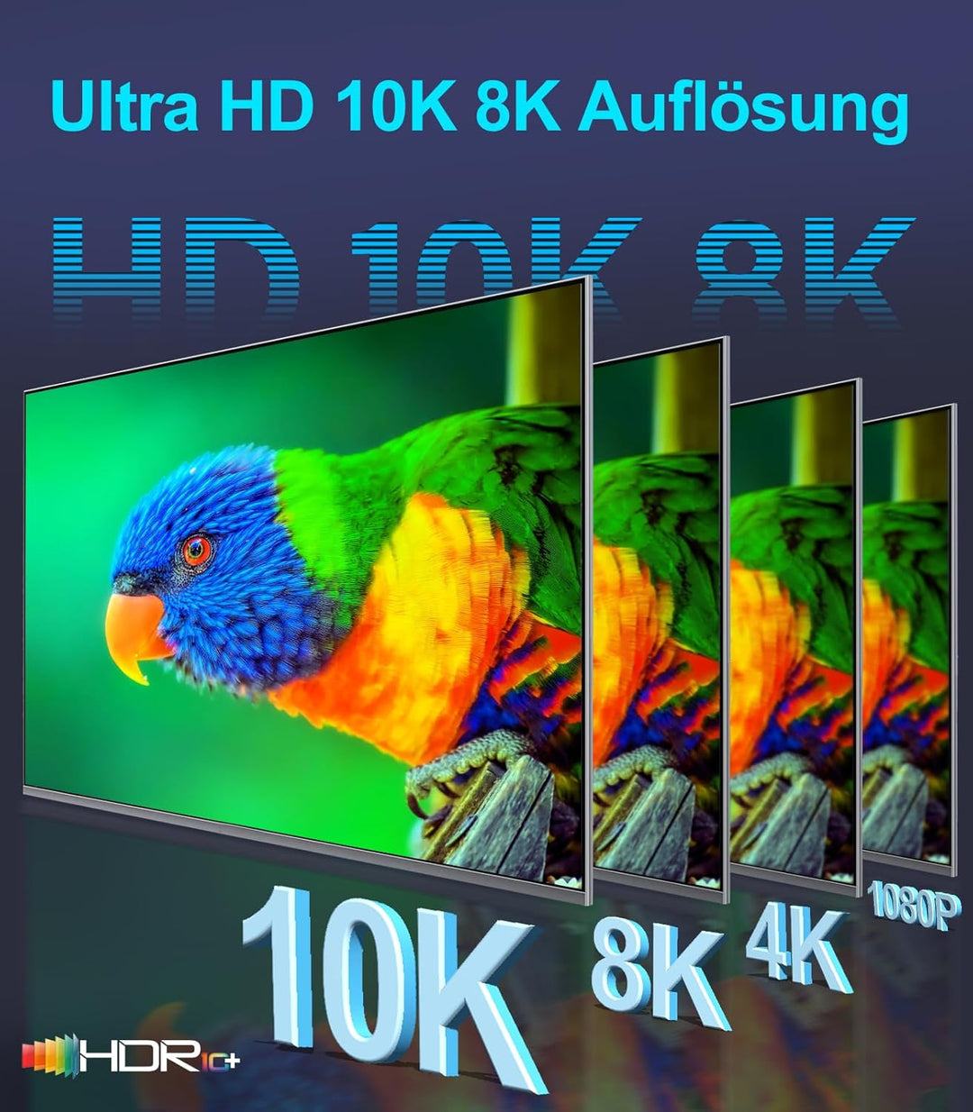 Sniokco 10K 8K HDMI 2.1 Kabel 7.62Meter, Zertifiziert 48Gbps Ultra High Speed HDMI® Kabel 0.01ms 4K