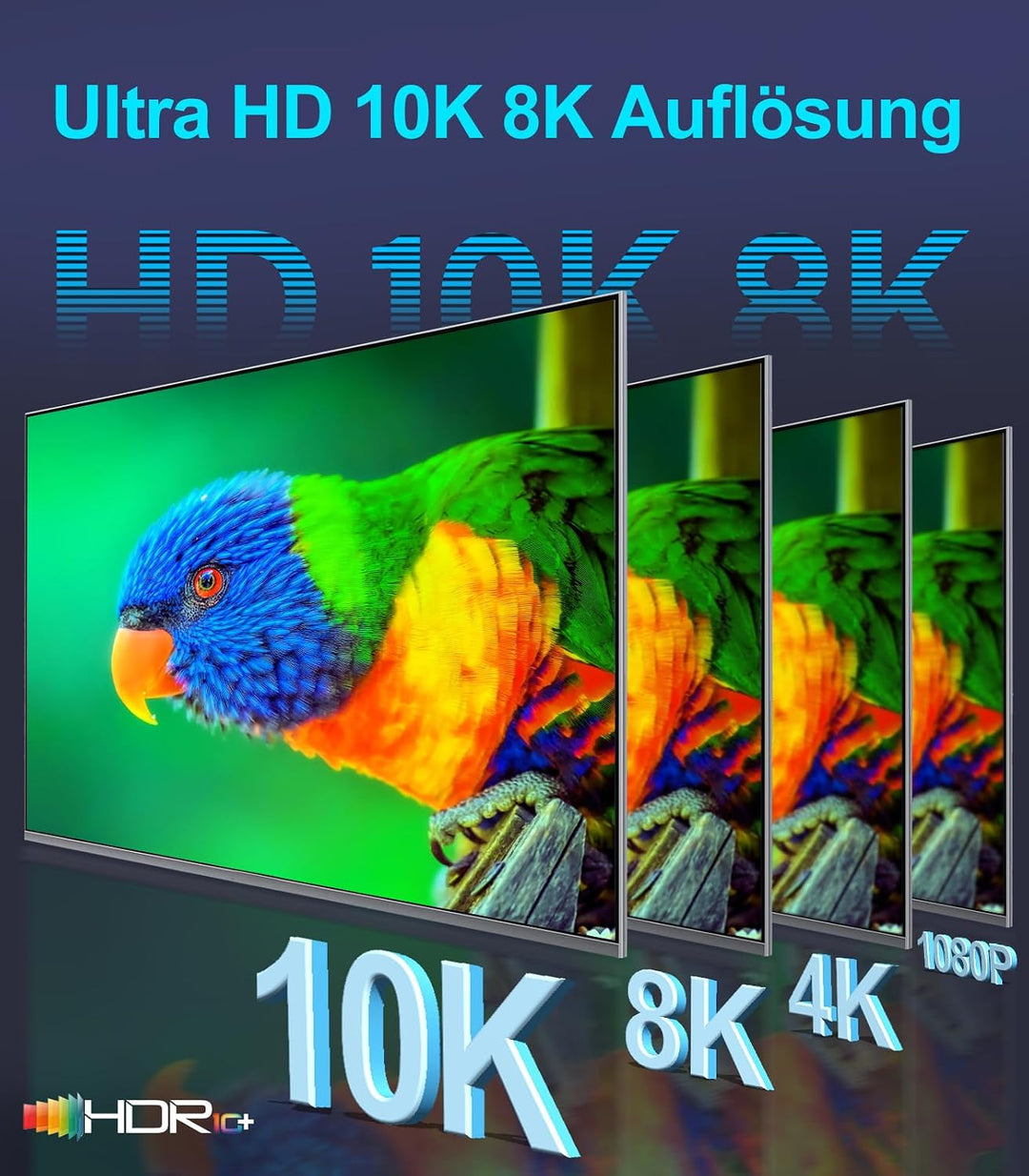 Sniokco 10K 8K 4K HDMI 2.1 Kabel 2.5Meter Zertifiziert 48Gbps High Speed | Unterstützung 0.01ms 4K 2