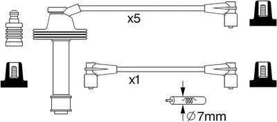 Bosch 0986357232 - Zündleitung - 6er Set