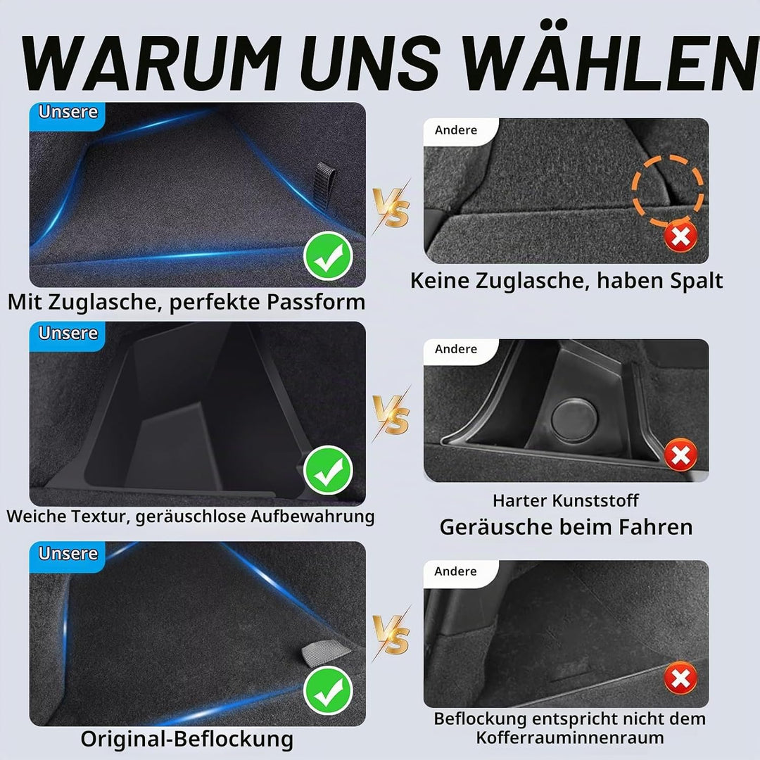 Kofferraum Organizer für Tesla Model 3 Highland 2025 2024 Aufbewahrungsbox Behälter Seitenbox mit De