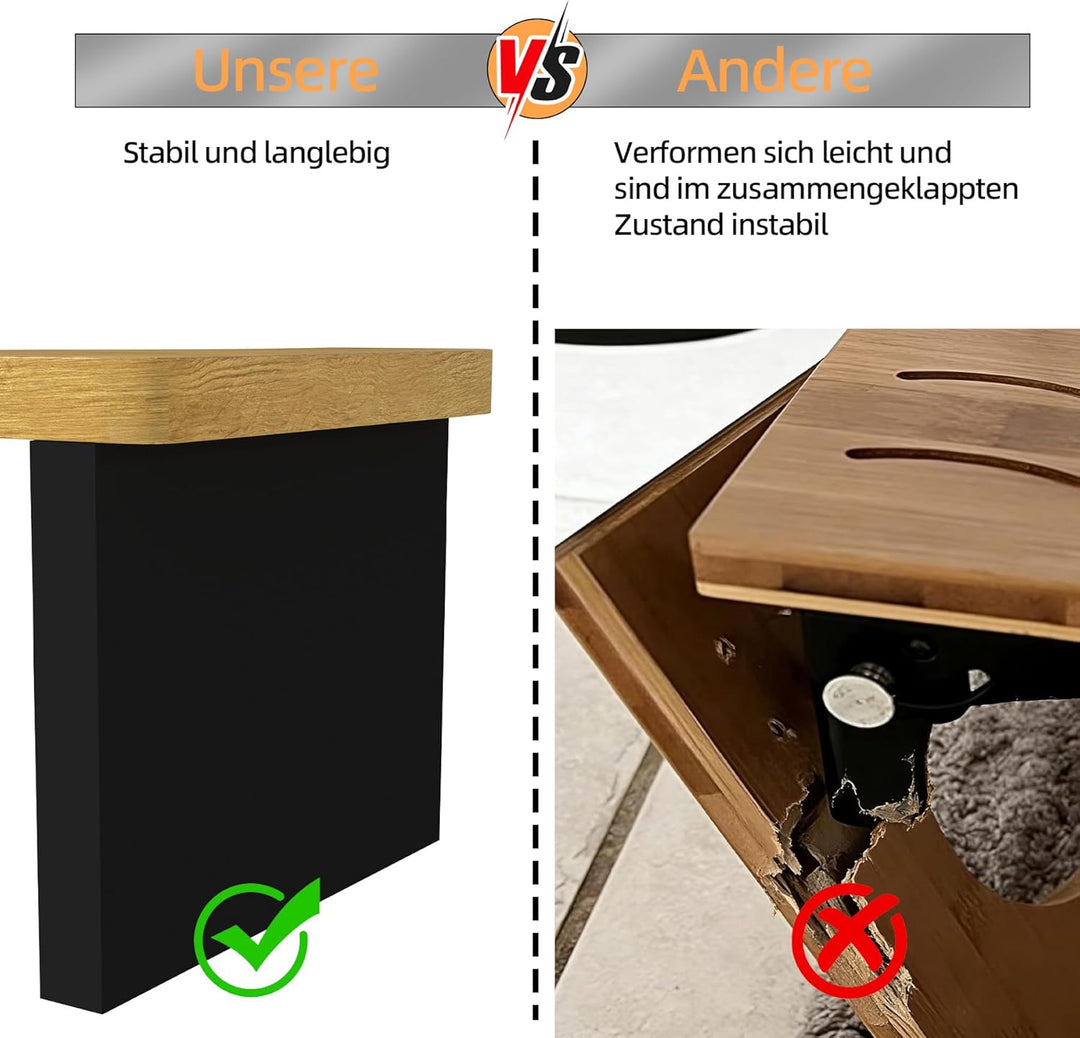 1 Stück Toilettenhocker Klohocker für Erwachsene, Fussbank Holz Toilettenstuhl Fussschemel WC Hocker