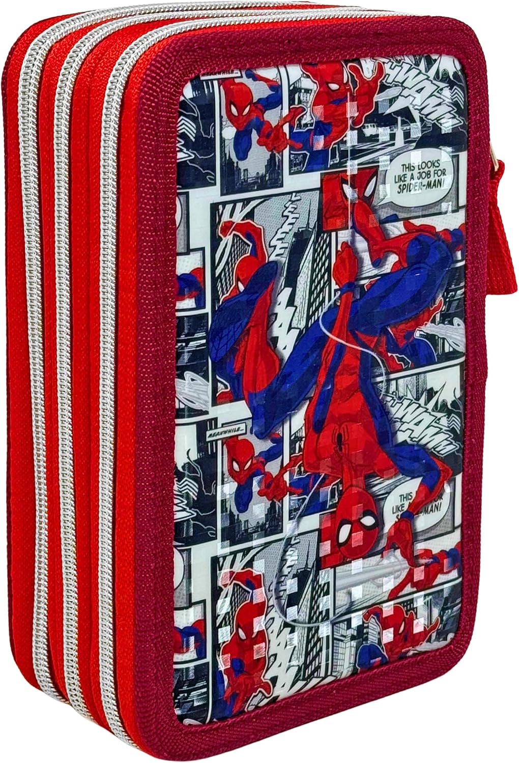 3-Fach Federmäppchen Gefüllt Jungen (6-10 Jahre) für Spiderman Fan – 3D-Effekt Federtasche Schule (4