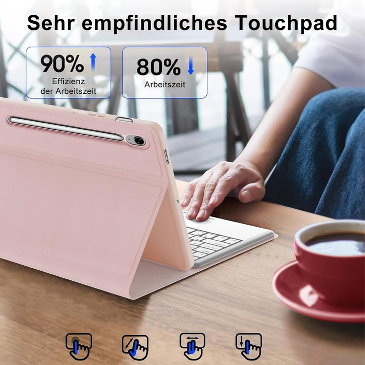 Tastatur für Samsung Galaxy Tab S10 FE+ Plus 13.1 Zoll 2025 mit Touchpad, Hülle mit Tastatur für Tab