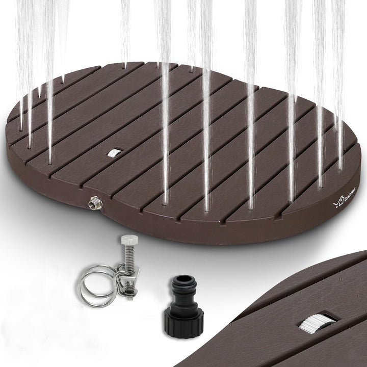 CCLIFE Gartendusche Aussendusche Bodendusche Outdoor, Aussendusche Garten Dusche Mit Fussrad, Fontän