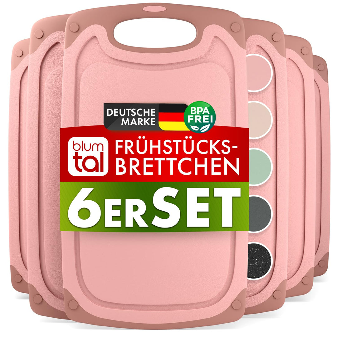 Blumtal Frühstücksbrettchen Kunststoff 25x15 cm im 2er Set - Brettchen spülmaschinenfest - Frühstück