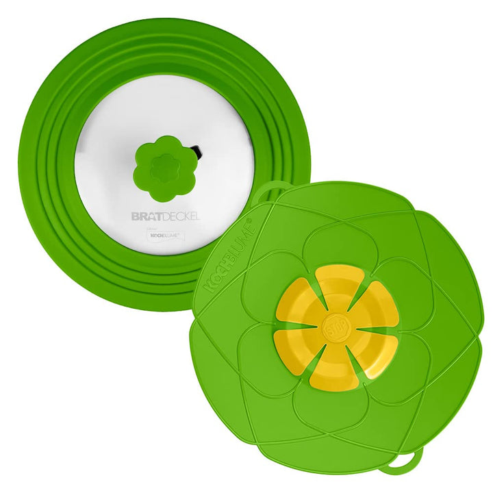 Kochblume & Bratdeckel Universaldeckel-Spar-Set | Kochblume L Ø 14-24 cm & Bratdeckel Ø 22-28cm | Sp
