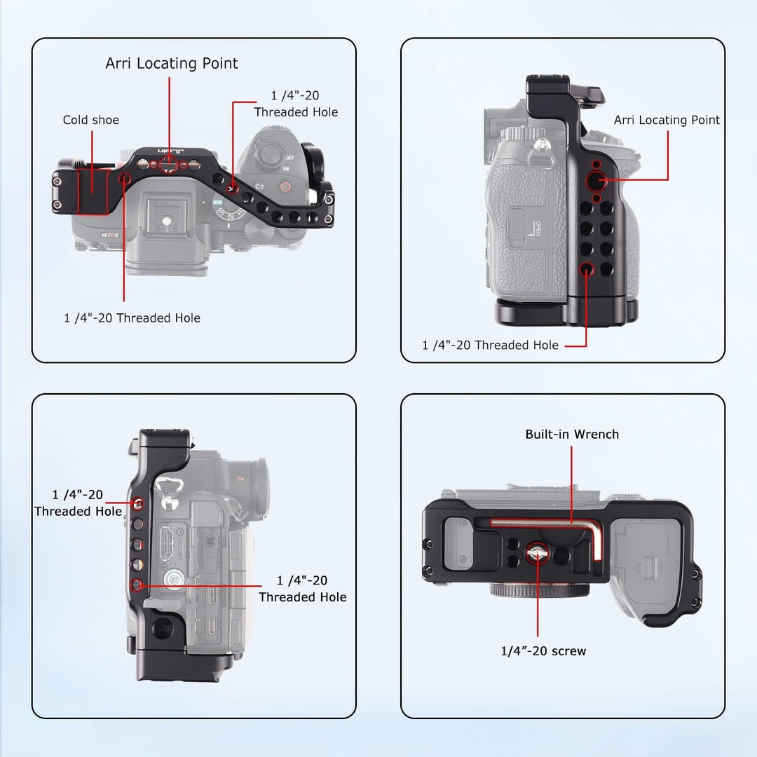 Hersmay A7RV Kamera Cage mit Obergriff Aluminium Kamera Käfig für Sony A7RV Kamera vertikale Aufnahm
